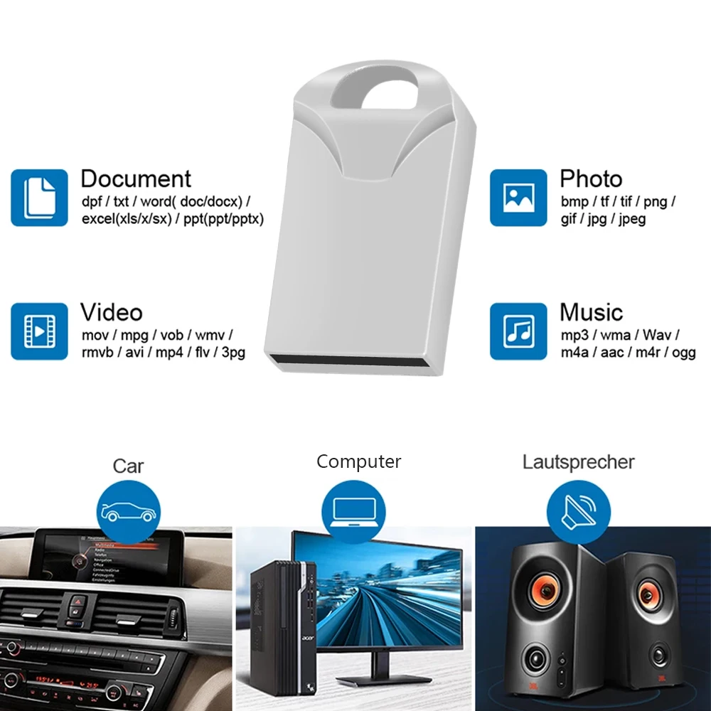 10/50/100 Uds. Unidad Flash Pendrive de Metal 2,0 con logotipo personalizado 64GB 34GB 16GB 8GB 4GB Pen Drive Cle USB en memoria clave para regalo de boda - imagen 2