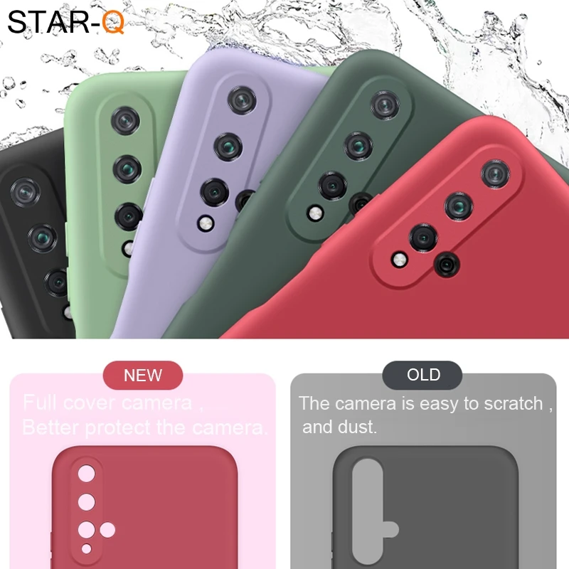 Nueva funda de teléfono de silicona líquida para Huawei Honor 20 Lite Pro 20s ruso Global Nova 5T fundas protectoras traseras suaves originales - imagen 5