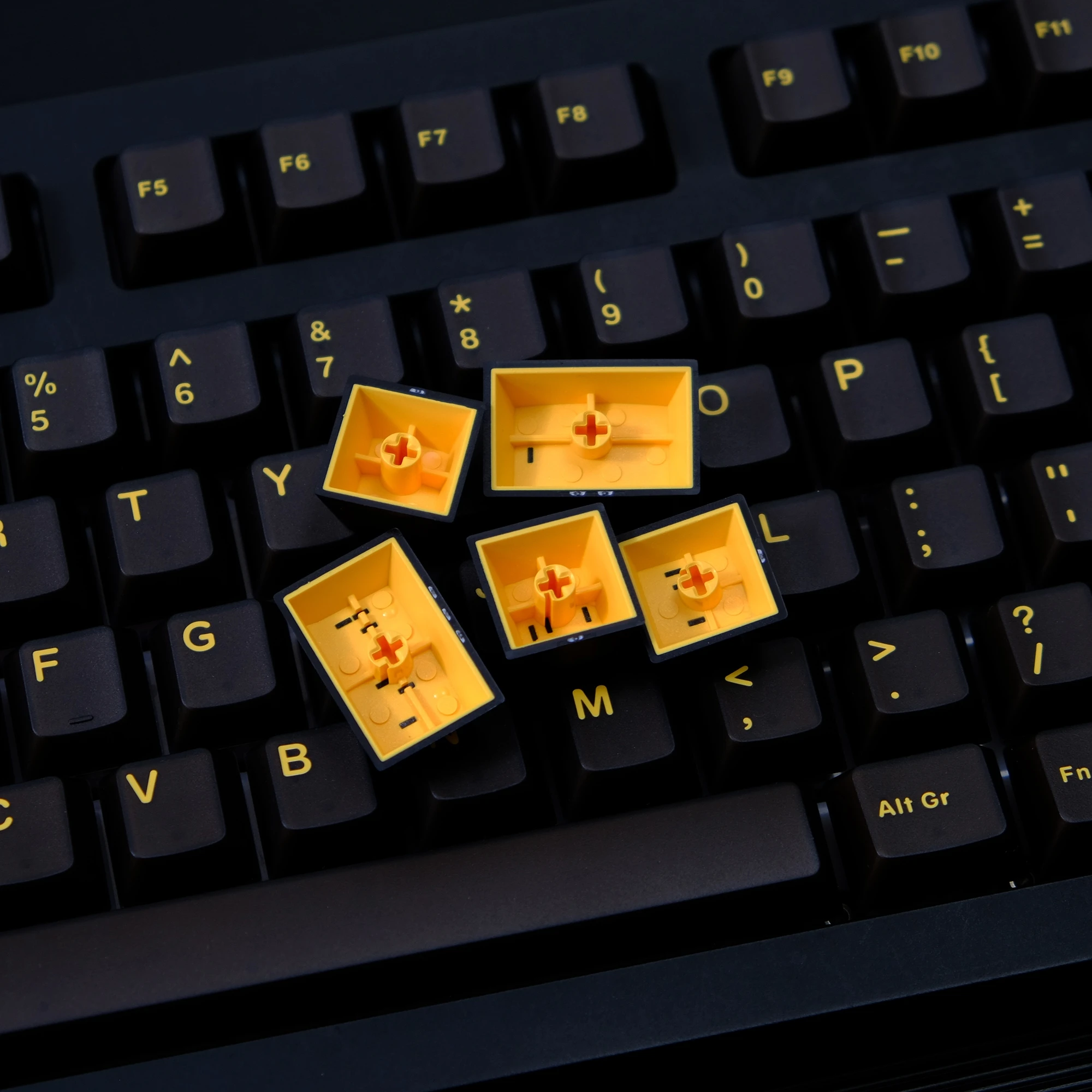 114 teclas Aifei ABS doble disparo letras doradas negras altura cereza translúcido 2.25U 2.75U Teclado mecánico GK61 Anne Pro 2 - imagen 5