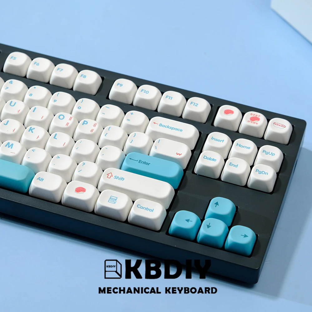 KBDiy PBT Sushi Keycap KOA perfil japonés coreano Keycaps ISO 7u MAC blanco 138 teclas para teclados de juego mecánicos GMK67 - imagen 5