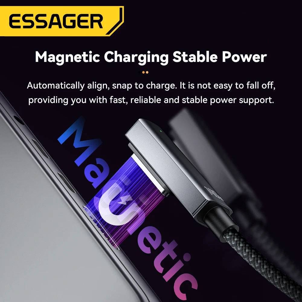 Essager USB tipo C a Magsafe 3 Cable cargador magnético portátil Cable de carga rápida PD3.1 140W para Macbook Pro Air 13 16 14 M1 M2 - imagen 4