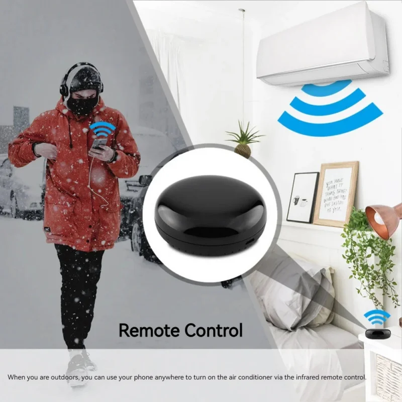 Control remoto IR inteligente Tuya WiFi, controlador infrarrojo Universal funciona con Alexa y Google Home, aplicación/Control de voz para TV/AC/ventilador - imagen 5