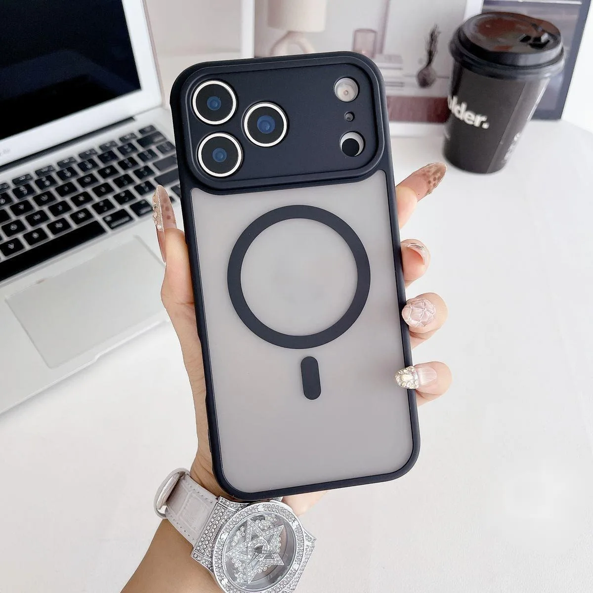 Para Apple Iphone 17 Air Pro Max Plus funda dura de PC transparente funda protectora trasera magnética para Iphone17 carcasa de teléfono - imagen 3