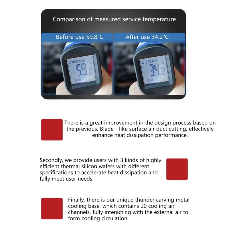 Disipador de calor para M.2 SSD 203w/para alta conductividad para NVME 2280 SSD enfriador disipador de calor Y3ND - imagen 5