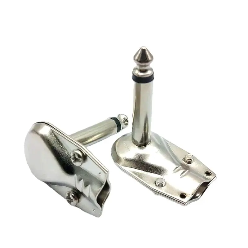 Codo de 90 grados 6,35 conector amplificador de micrófono de Audio de dos núcleos grande conector de guitarra eléctrica de un solo canal curvo de 6,35mm - imagen 5