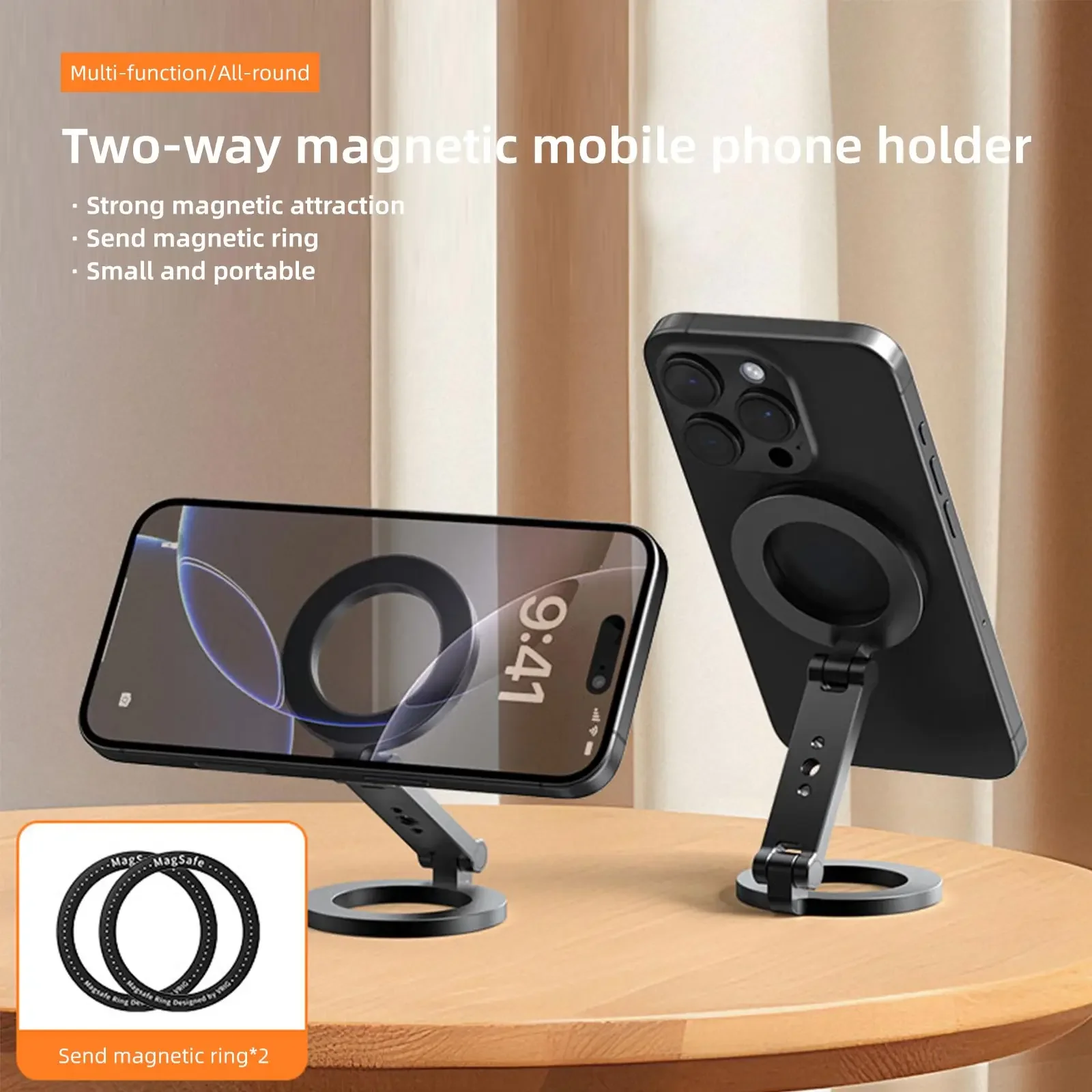 VRIG MG-26 Soporte magnético para teléfono de doble cara con Magsafe para iPhone 16 15 14 13 12 Series con soporte para trípode con tornillo de 1/4" - imagen 3