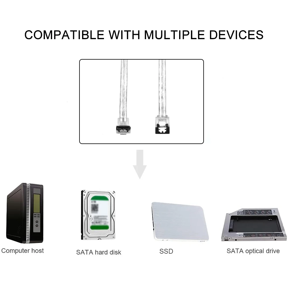 Cable de conexión de datos SATA 3,0, convertidor de Cable Sata III para disco duro SSD HDD, adaptador de alta velocidad, Cable de transmisión de señal - imagen 4
