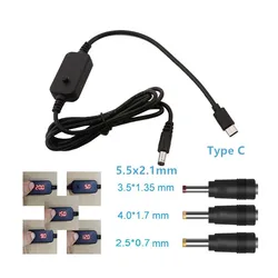 Cable alimentación USB-C PD ajustable con pantalla LED y conectores