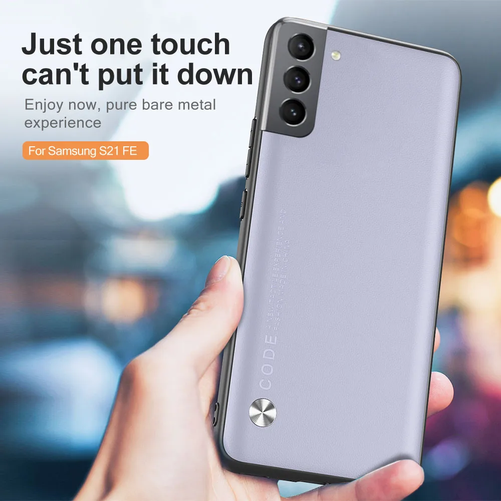 Funda de cuero antisudor para Samsung Galaxy S21 S20 S21 FE 5G S 20 21 22 Plus 5G, carcasa trasera suave s22ultra s21fe, cubierta a prueba de golpes - imagen 4