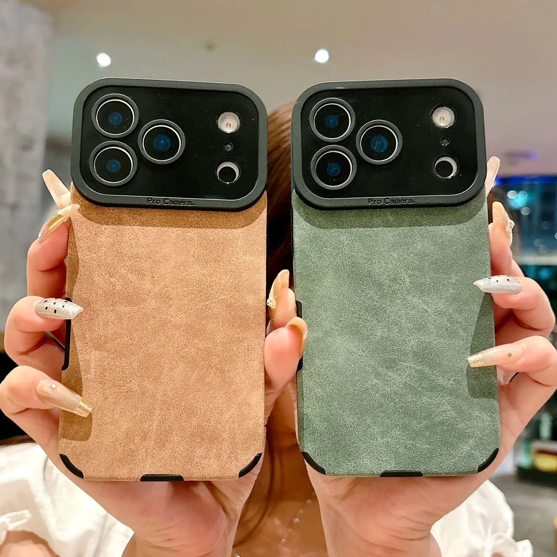 Funda protectora mate de piel de ante para iPhone 17 Air 16 15 14 13 11 12 Pro X XS XR Max 7 Plus Funda de silicona a prueba de golpes - imagen 4