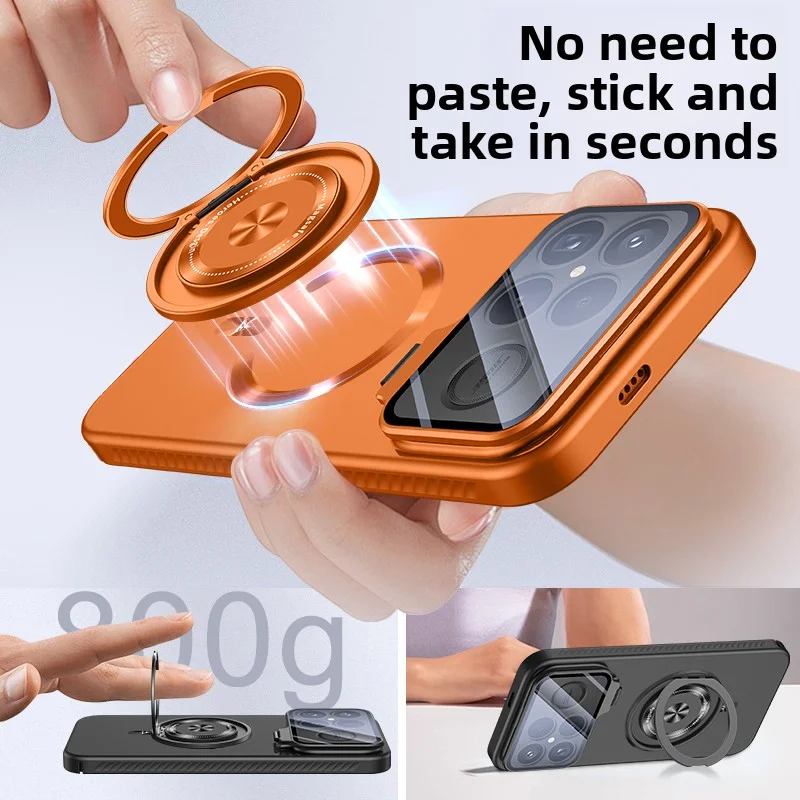 Para Xiaomi POCO F8 Pro funda dura de PC lente magnética soporte anillo a prueba de golpes funda protectora trasera para POCO F8 Ultra carcasa de teléfono - imagen 5