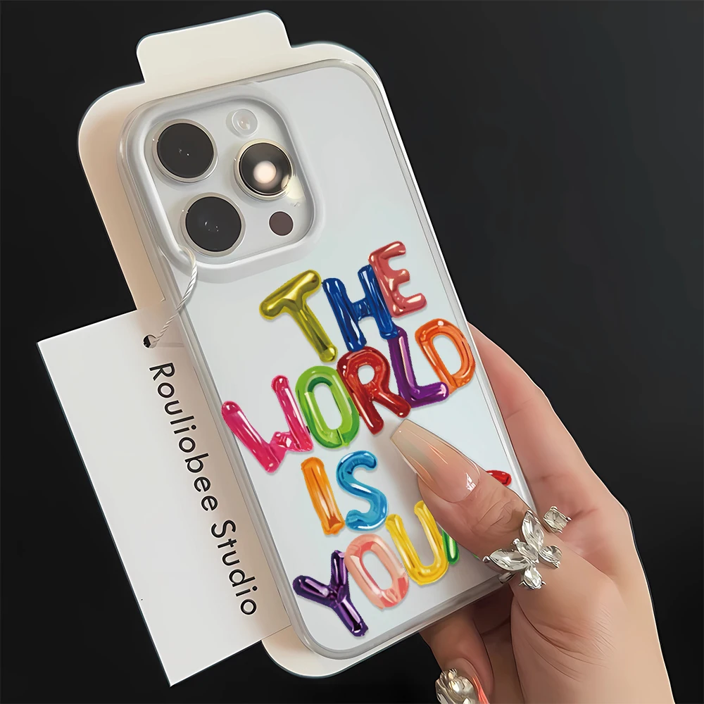 Funda de teléfono con letras en inglés Simple, funda protectora para teléfono, fundas de teléfono para iPhone 16 15 14 13 12 11 Pro Max X - imagen 4