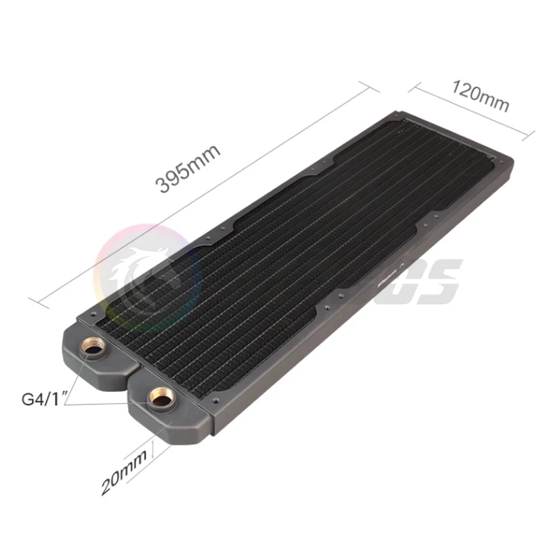 Radiador de refrigeración por agua 360 20mm cobre rojo ultrafino 14 FPI soporte 120mm ventilador enfriador ordenador Liquild Cooler fila negro/blanco - imagen 2