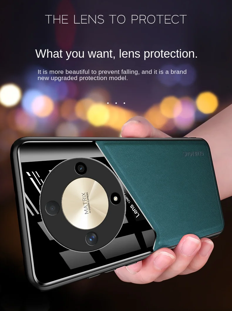 Funda trasera protectora magnética con textura de cuero suave para Huawei Honor X9B, carcasa de lujo para Huawei Honor x9b x9a X9 B - imagen 5