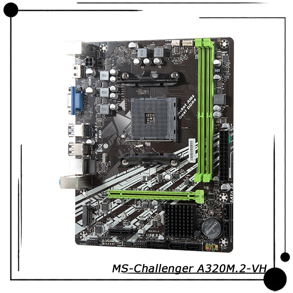 Placa base Original para ordenador de escritorio MAXSUN M-ATX A320 DDR4, compatible con A320M.2-VH ms-challenger de 3 generación - imagen 2