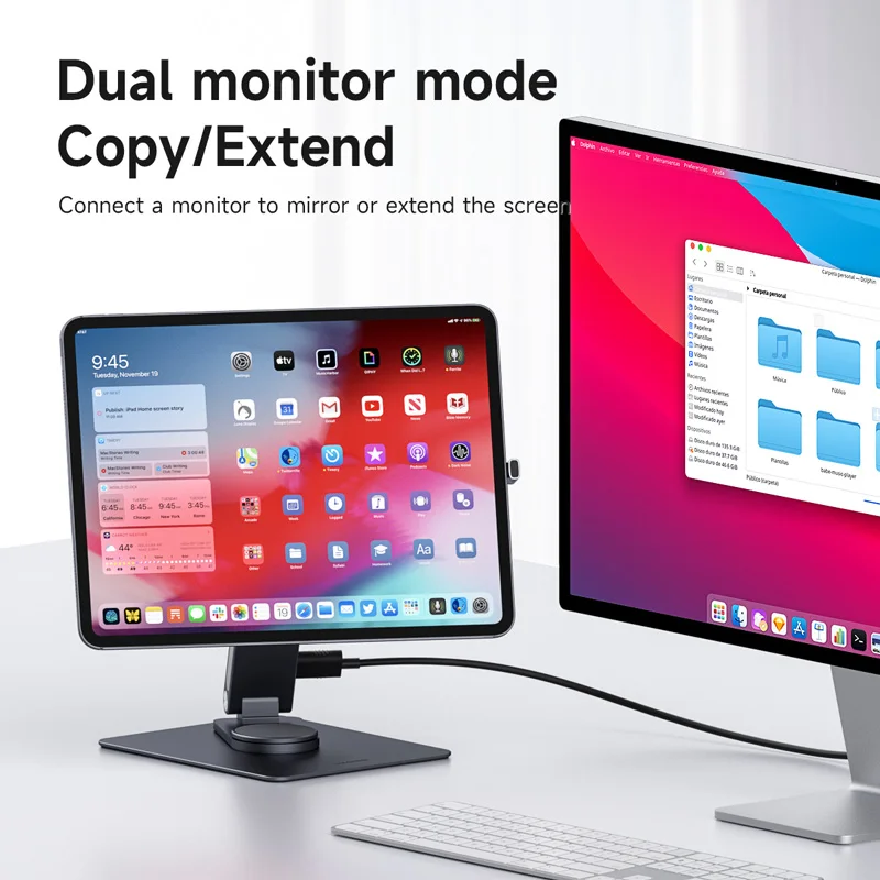 Soporte magnetico para iPad Pro M4 11/13 pulgadas con hub 360 - imagen 5