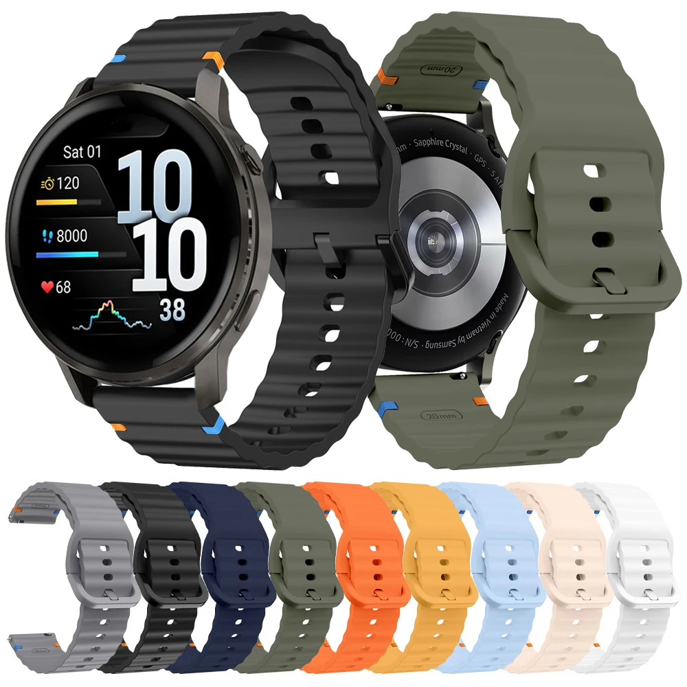 Correas de reloj de silicona de 20mm y 22mm para Garmin Venu 4 45mm/Forerunner 570 265 255 165 correa para Vivoactive 6 5 4 Venu 3 Sq 2