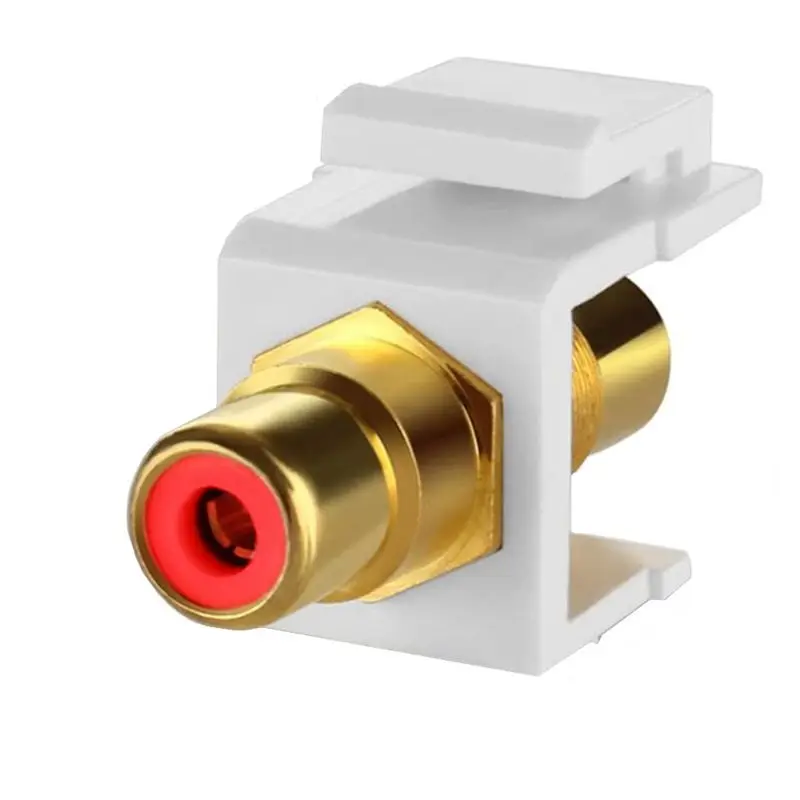 Adaptador de módulo de enchufe de cabeza de hebilla de Panel hembra RCA Keystone para instalación de Panel de enchufe de Panel de pared - imagen 3