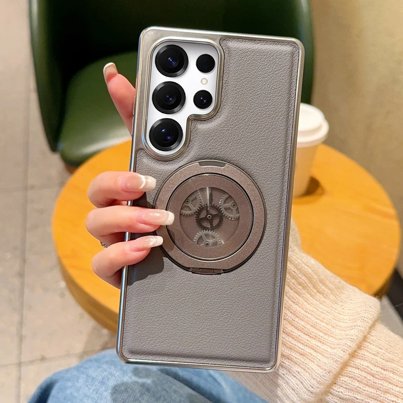 Funda para Samsung S25 S24 Ultra S25 + pegatina lateral galvanizada cubierta de soporte de rotación de rueda de descompresión para Samsung S25 Plus - imagen 5