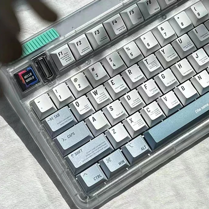 Juego completo de teclas personalizadas, diseño KCA, Helloworld, perfil de cereza, tinte de 5 lados, SUB PBT, Teclado mecánico - imagen 3