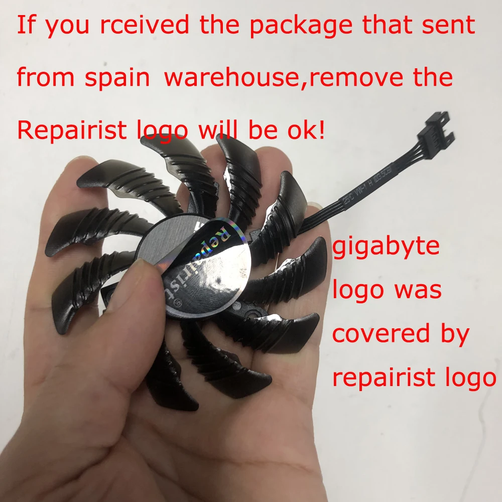 3 unidades/juego 75mm PLD08010S12HH,Ventilador de refrigeración VGA,Ventilador Tarjeta de vídeo,para GIGABYTE GV-R9FURYWF3OC-4GD R9 FURY,para 1080 G1 ROCK 8G,para GIGABYTE GTX 1070 G1 ROCK 8G,Gigabyte P104-100 4G - imagen 5