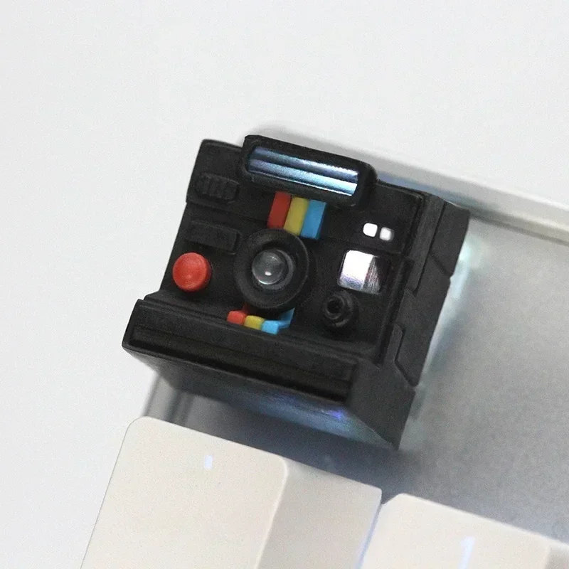 DIY personalizado artesanal Keycap Polaroid cámara resina lindo cereza perfil Keycaps para teclado mecánico tapas PC Gamer regalos de vacaciones - imagen 3