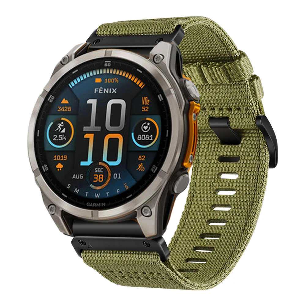 Correa de lona Quickfit de 26mm y 22mm para Garmin Fenix 8 47mm 51mm 7 7X 6 6X Pro 5 5X para pulsera Epix Gen 2 965 955 - imagen 3