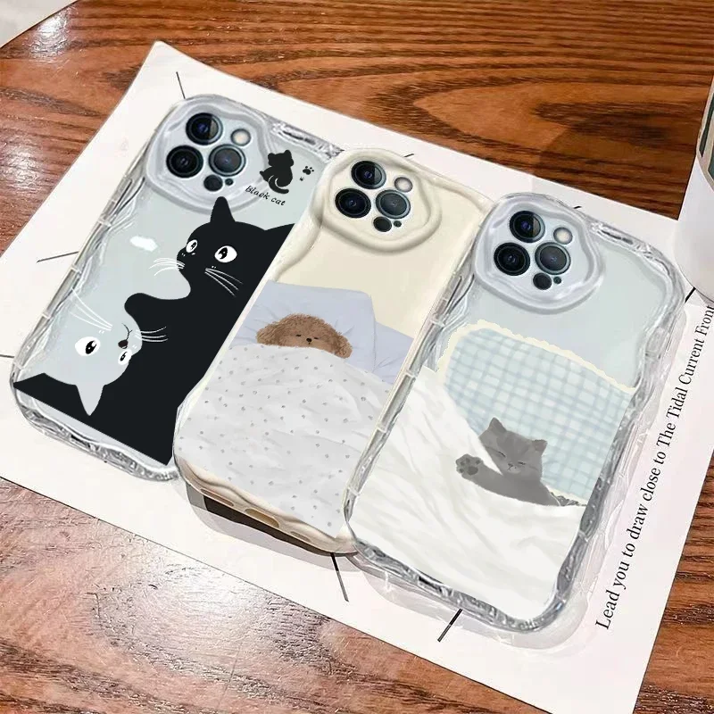 Funda para Realme C53 C55 C67 C63 C65 C35 C33 C21Y C25Y C51 8 5G 10 13 11 12 14 Pro Plus GT 6 Note 60 funda bonita para dormir perro gato