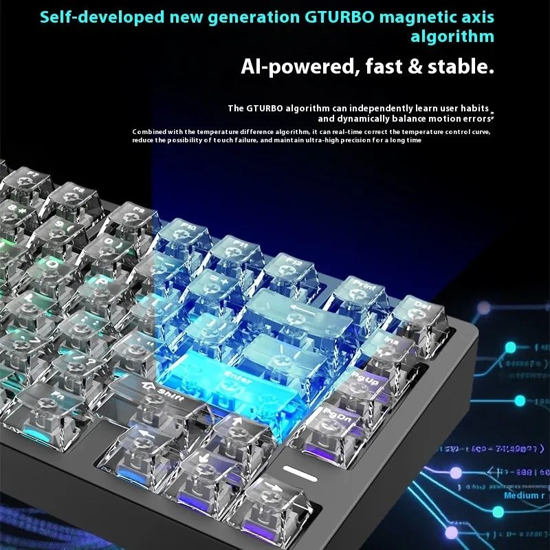 MARS75 PRO-teclado magnético para juegos, disparador rápido de 0,001 MM, 8KHz, velocidad de orolling, intercambiable en caliente, SOCD DKS RGB para juegos Esports - imagen 4