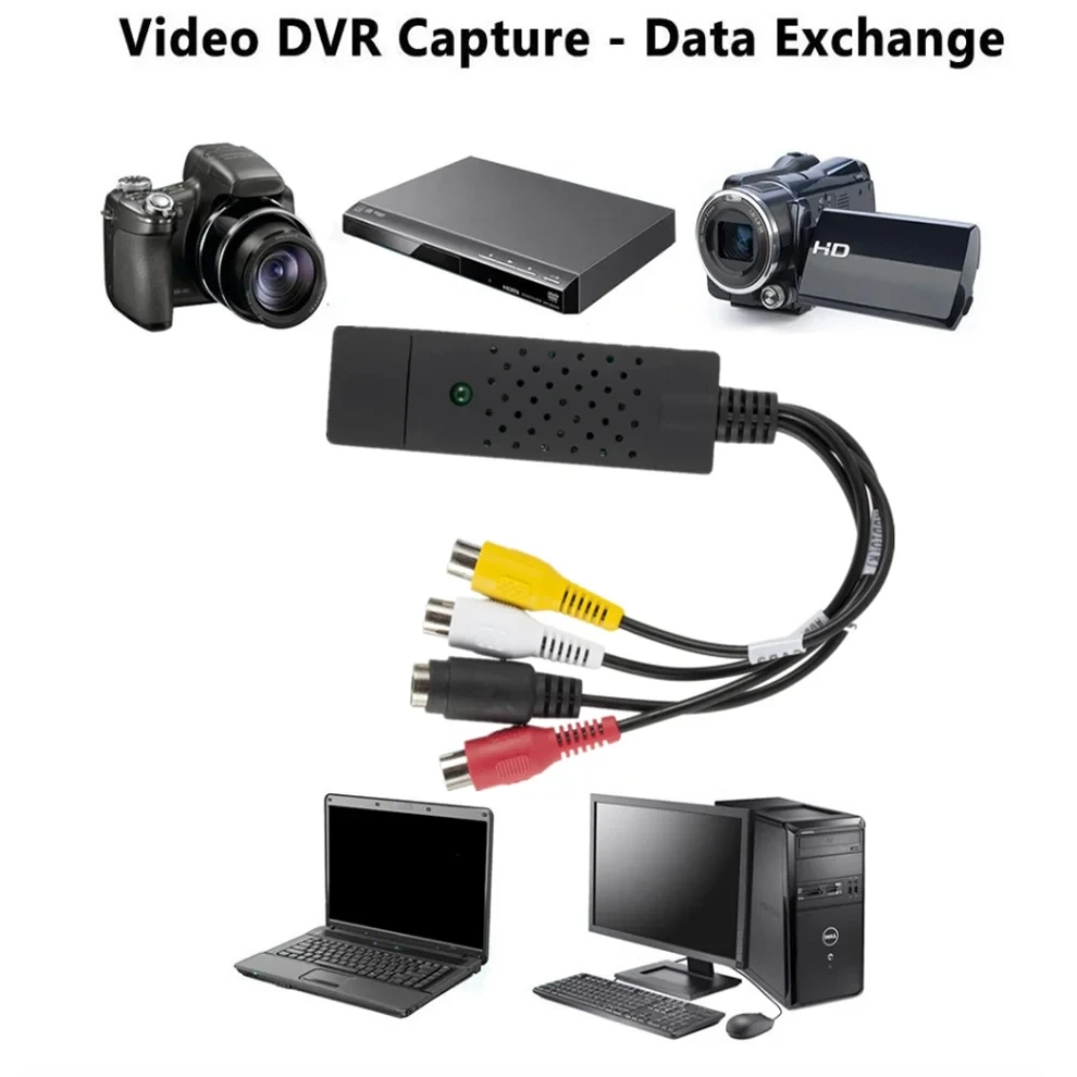 Adaptador de tarjeta de captura de Audio y vídeo USB con cable USB, convertidor de captura de vídeo USB 2,0 a RCA para TV, DVD, dispositivo de captura VHS - imagen 5