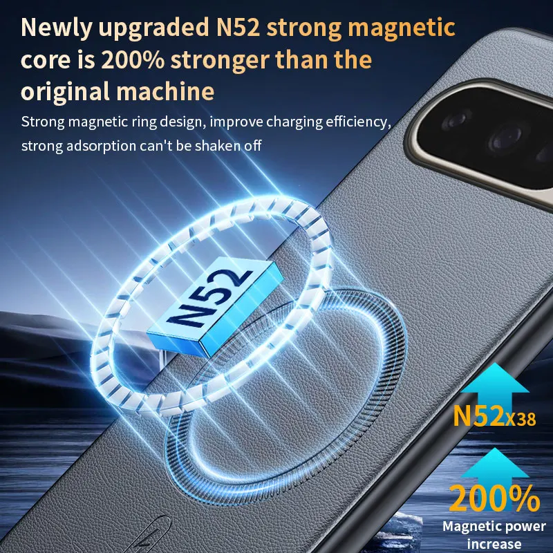 Para Pixel 10 Pro funda protectora de cuero magnética para Google Pixel 10 10 Pro alta calidad antihuellas antideslizante PC + TPU - imagen 2