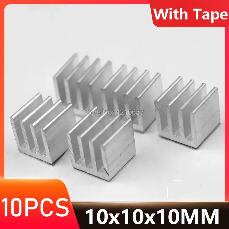 Disipador de calor de aluminio, refrigerador de refrigeración con Chip de memoria IC, 10x10x10mm, lote de 10 piezas