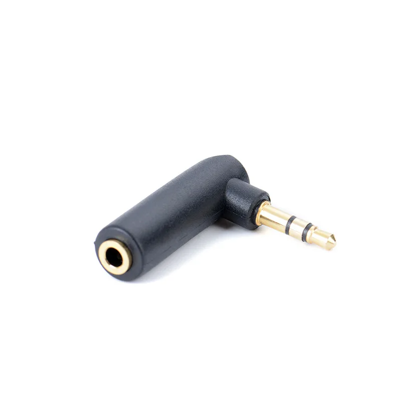 Conector chapado en oro, Conector de ángulo recto hembra a 3,5mm, 3 polos, macho, Audio estéreo, conector adaptador en forma de L, 1 ud. - imagen 2