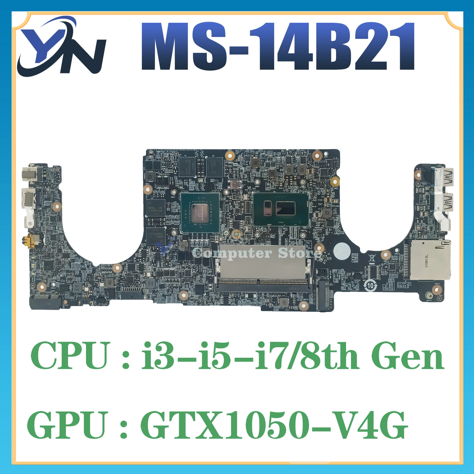 Placa base para MSI PS42 MS-14B2 MS-14B21 placa base para ordenador portátil i3 i5 i7 8th Gen GTX1050/V4G DDR4 100% prueba OK