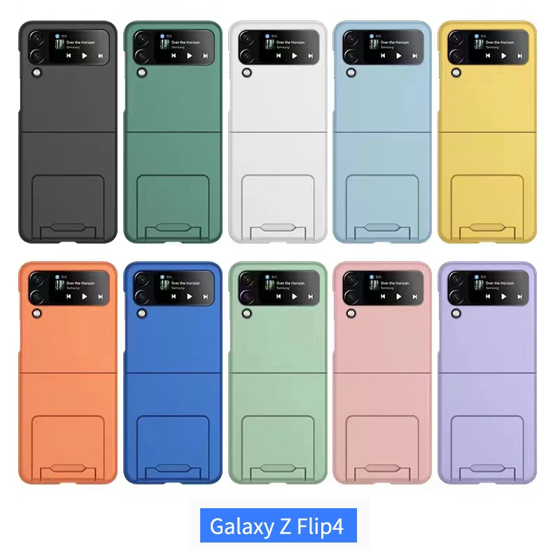Funda protectora de PC dura con soporte para Samsung Galaxy Z Flip 4, 5, 3, Zflip4, Zflip 5, 3, color caramelo de lujo, a prueba de golpes - imagen 5