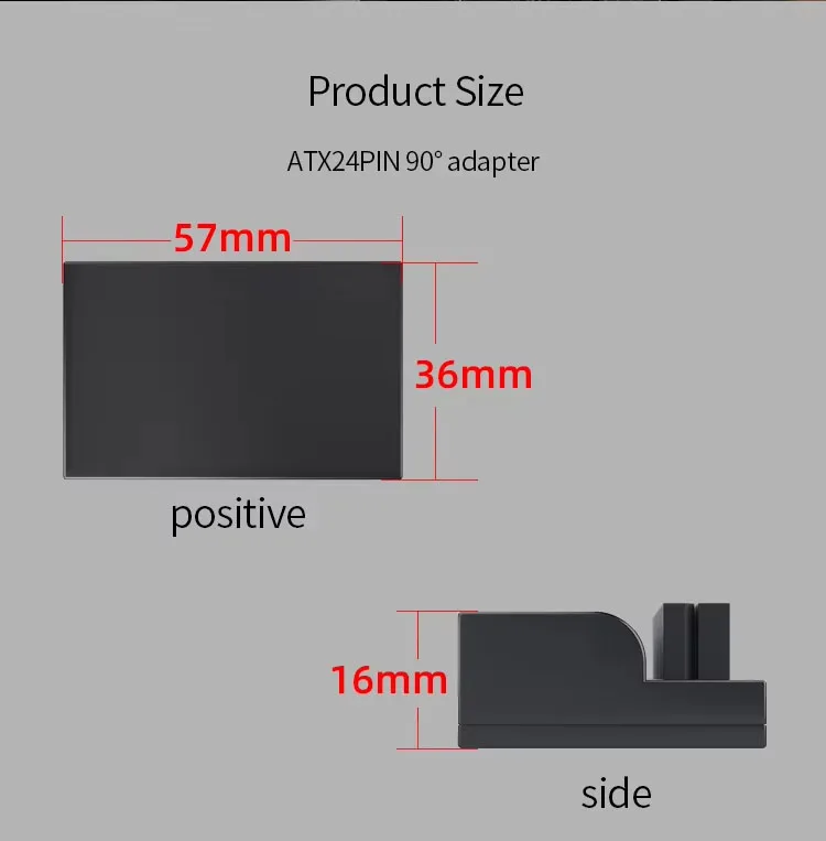 Teucer ATX 24 pines 90 grados adaptador de enchufe de alimentación placa base conectores de alimentación Cable de alimentación aislado Modular accesorio de montaje - imagen 5