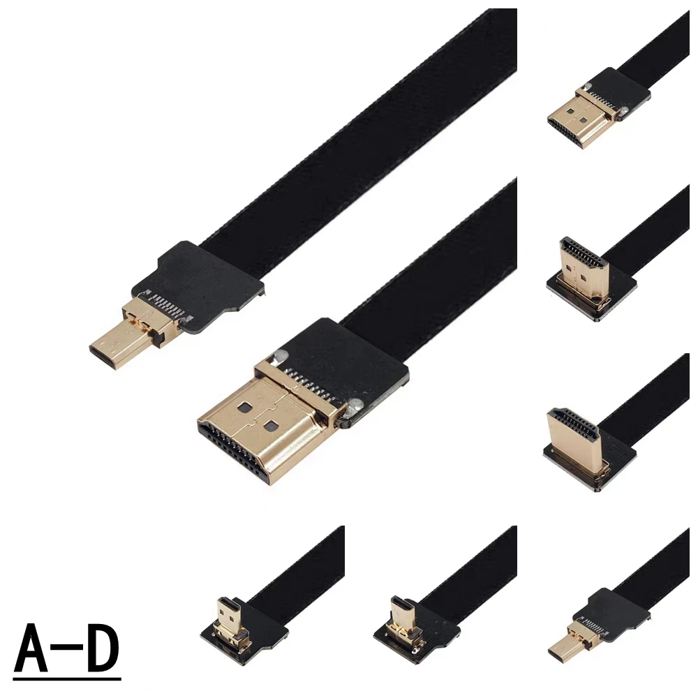 FPV Micro HDTV Compatible HDMI adaptador de 90 grados banda FPC Cable plano HD paso 20 pines para fotografía aérea multicóptero - imagen 2
