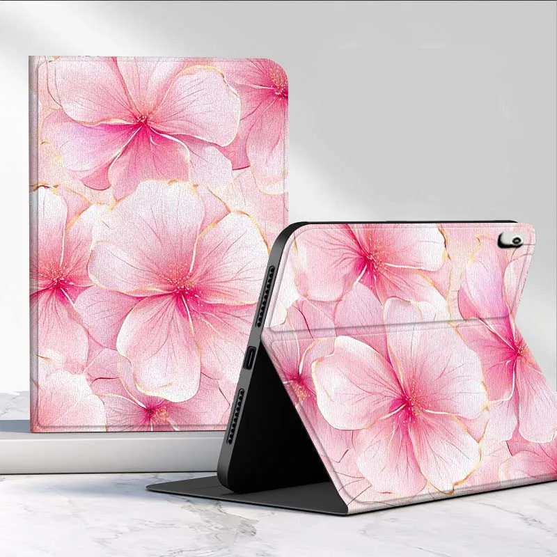 Funda bonita con imágenes de flores rosas para iPad Pro Air 2 3 4 5 6th 7th 11th Gen 10,2 9,7 11 10,5 10,9 12,9 13 pulgadas - imagen 2