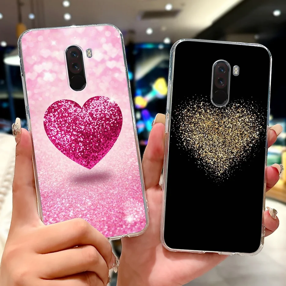 Para Xiaomi Pocophone F1 funda de 6,18 ''funda pintada con bonito corazón de amor funda de teléfono de silicona suave para Xiaomi Pocophone F1 PocoF1 Fundas - imagen 3