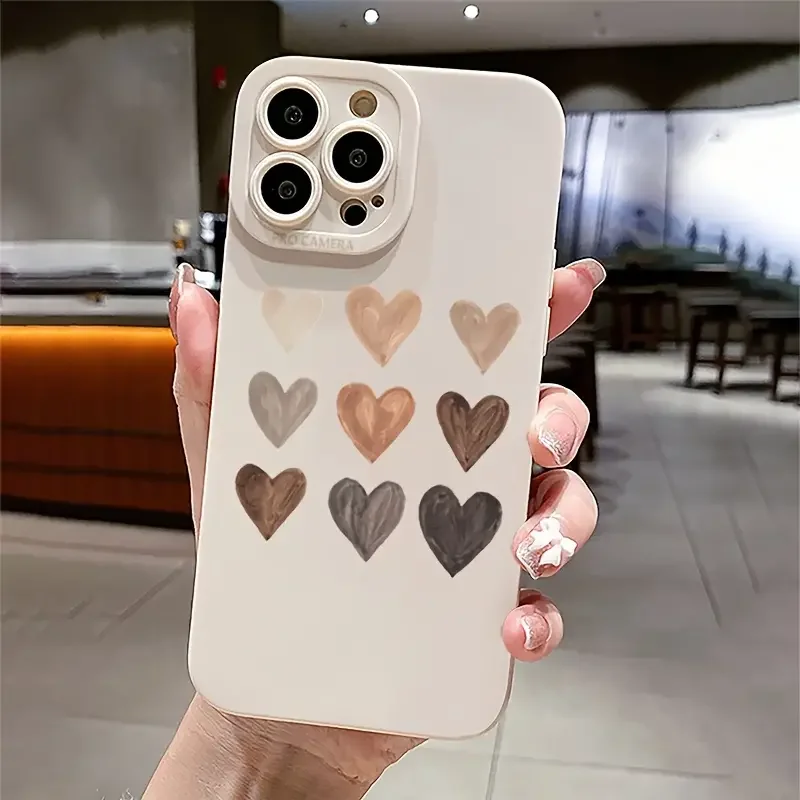 Funda para iPhone 16 15 funda iPhone 14 Pro Max funda de teléfono con estampado gráfico de corazón para iPhone 13 12 11 XS X 7 8 Plus