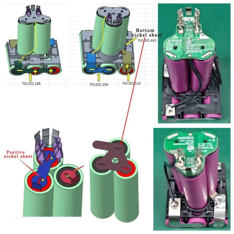 Caja batería multiusos Y1UB para paquetes 10,8 V 12V BAT412A BAT413A BAT411 - imagen 2