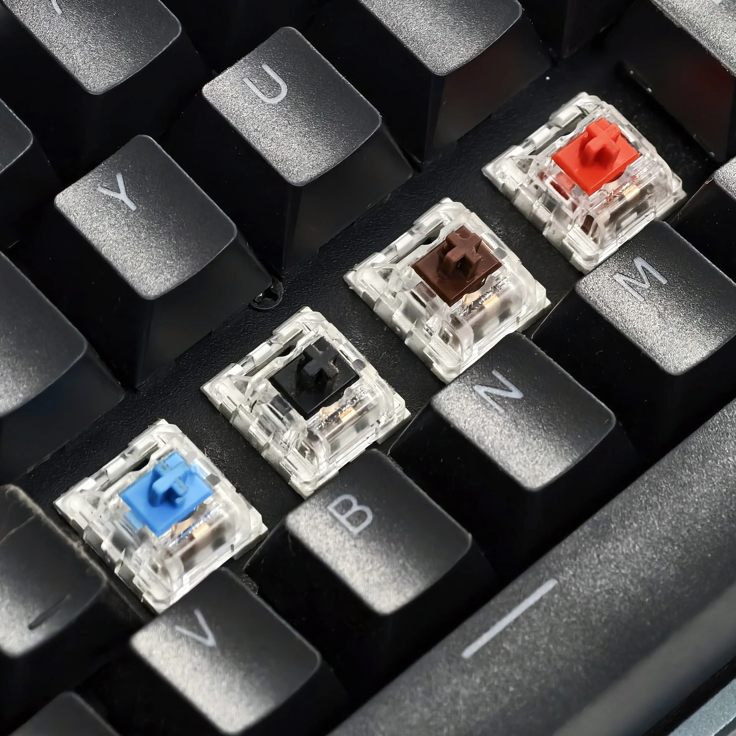 Interruptores JIXIAN Mx, interruptor rojo, azul, negro y marrón de 3 pines para teclado mecánico para juegos, interruptores silenciosos táctiles lineales de 3 pines