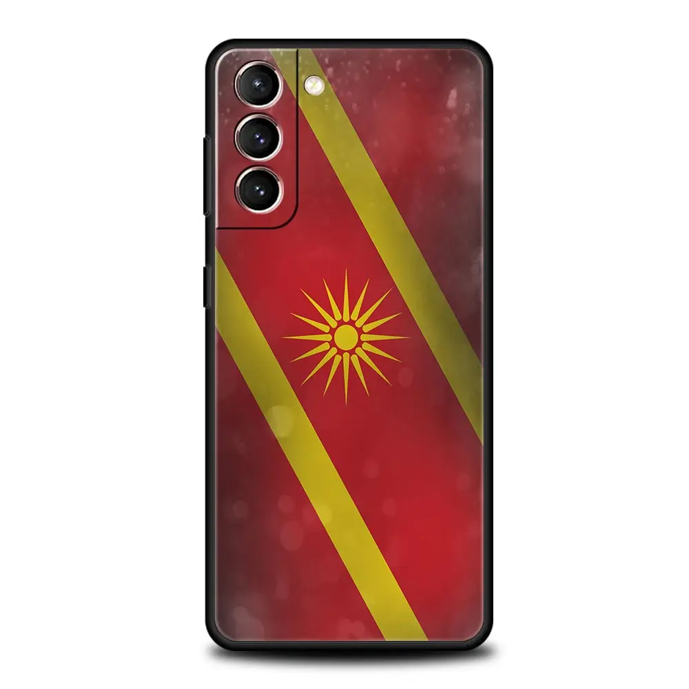 Funda de teléfono con bandera de Macedonia para Samsung Galaxy S25 Edge S24 S23 S22 S20 Ultra S21 FE 5G S10 Plus, funda suave de TPU - imagen 2
