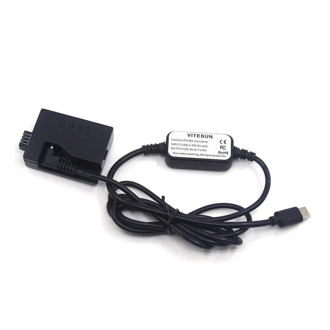 Adaptador de acoplador de DR-E5, batería falsa + Cable de alimentación USB C LP-E5 para Canon EOS XS XSi T1i 450D 500D 1000D Kiss X2 X3 Rebel T1i - imagen 4