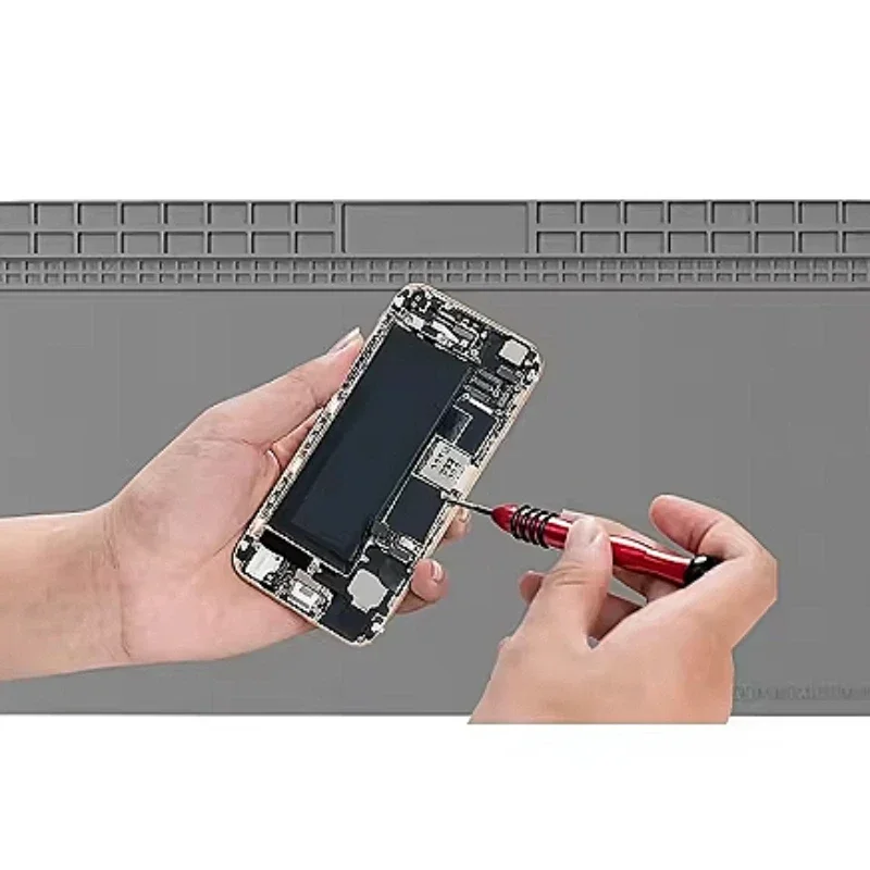 Estera de reparación de silicona resistente al calor, aislamiento de alta temperatura, desmontable para reparaciones organizadas de teléfonos/portátil y trabajos SMD de precisión - imagen 5