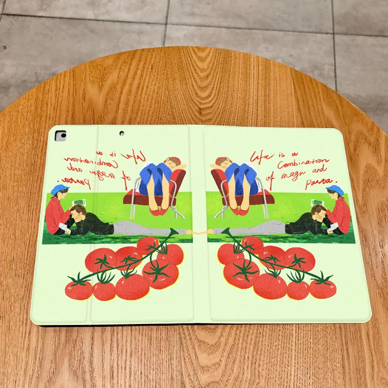La interesante funda con patrón de niña tomate para iPad pro 10/11 pulgadas 2020/6/7th /8th /Air 3rd/Air 4th/9th gen/Air 5th Gen 2022/Air - imagen 3
