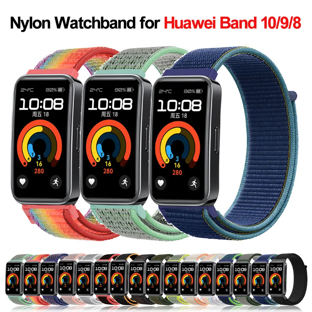 Nylon Strap for Huawei Band 10 9 8 Band Smart Watch Accessories Replacement Belt Wristband Sport Bracelet Huawei Band8 9 10