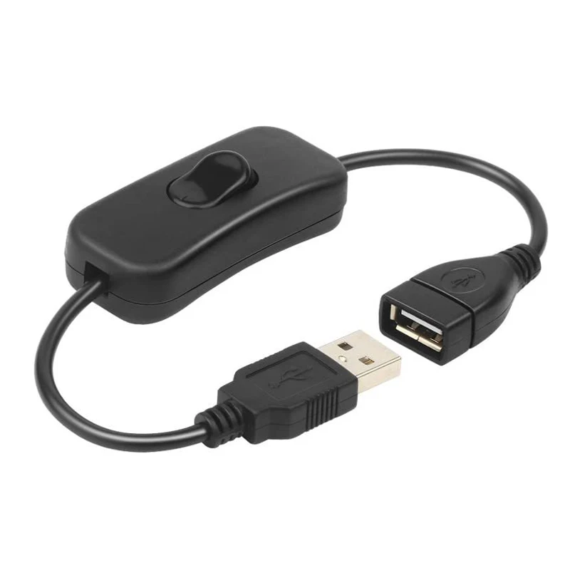 Cable USB de 30cm con interruptor de encendido/apagado, Cable de extensión, palanca para lámpara USB, ventilador, línea de fuente de alimentación, adaptador duradero, gran oferta