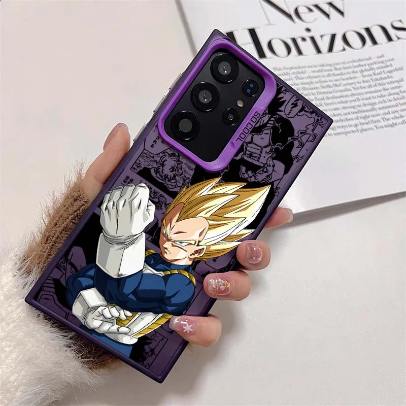 Anime japonés d-dragon Ball Vegeta para Samsung Galaxy S25 S24 S23 S22 S21 Ultra Plus funda de teléfono plateada colorida - imagen 5