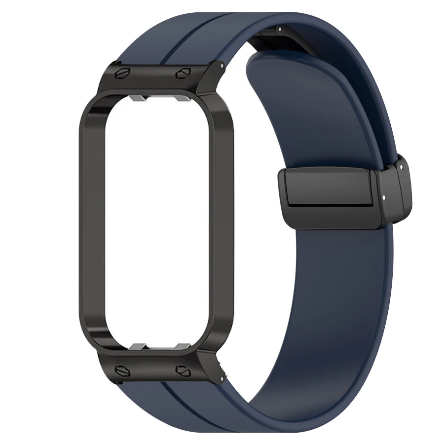 Correa de silicona para Xiaomi Smart Band 8, Correa de reloj activa, pulsera con hebilla magnética de Metal, Correa para Mi Band 8 Active - imagen 2